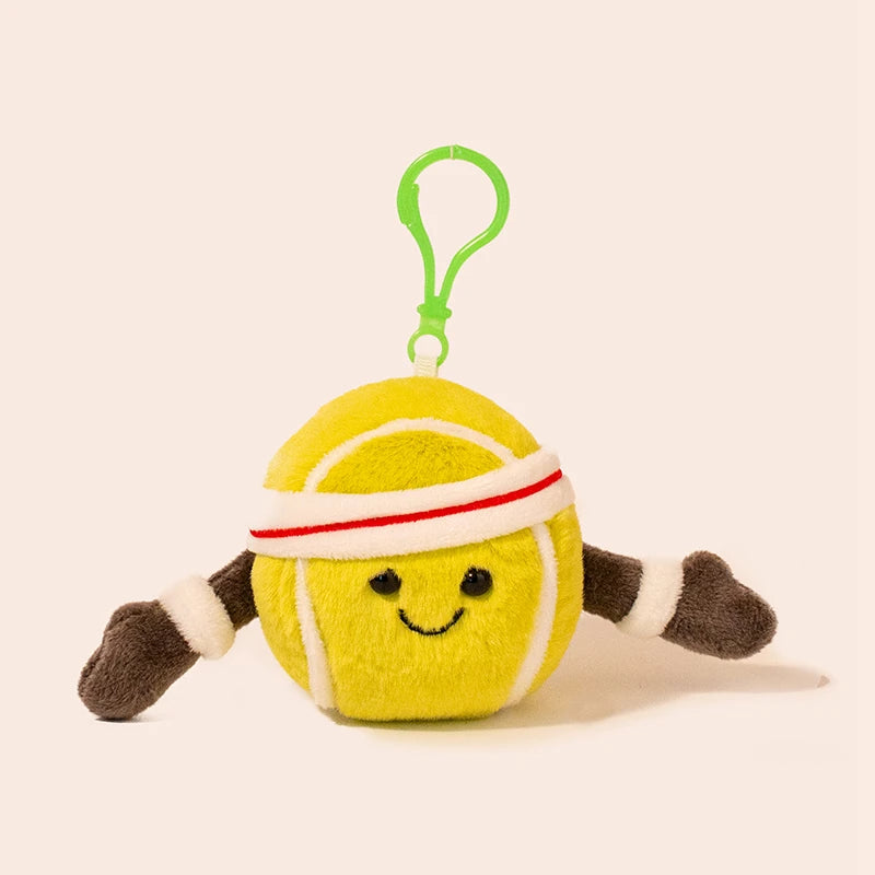 Cute and creative cartoon sports game ball pendant planet plush toy tennis doll fun claw machine