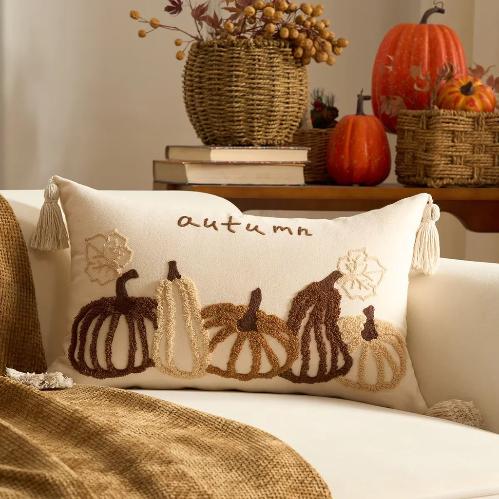 Autumn Harvest Lumbar Pillow Cover – 30 × 50 cm