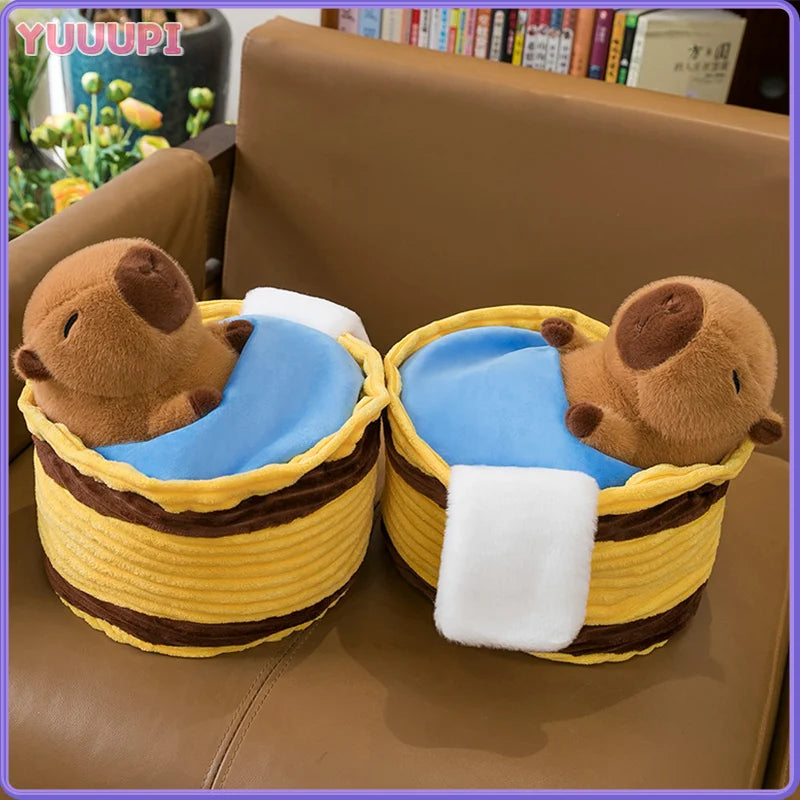 Take a Shower Capybara Plush Toy Stuffed Animals Pillow Hugging Toy Creative Trick Home Decor Play House for Kids Birthday Gifts