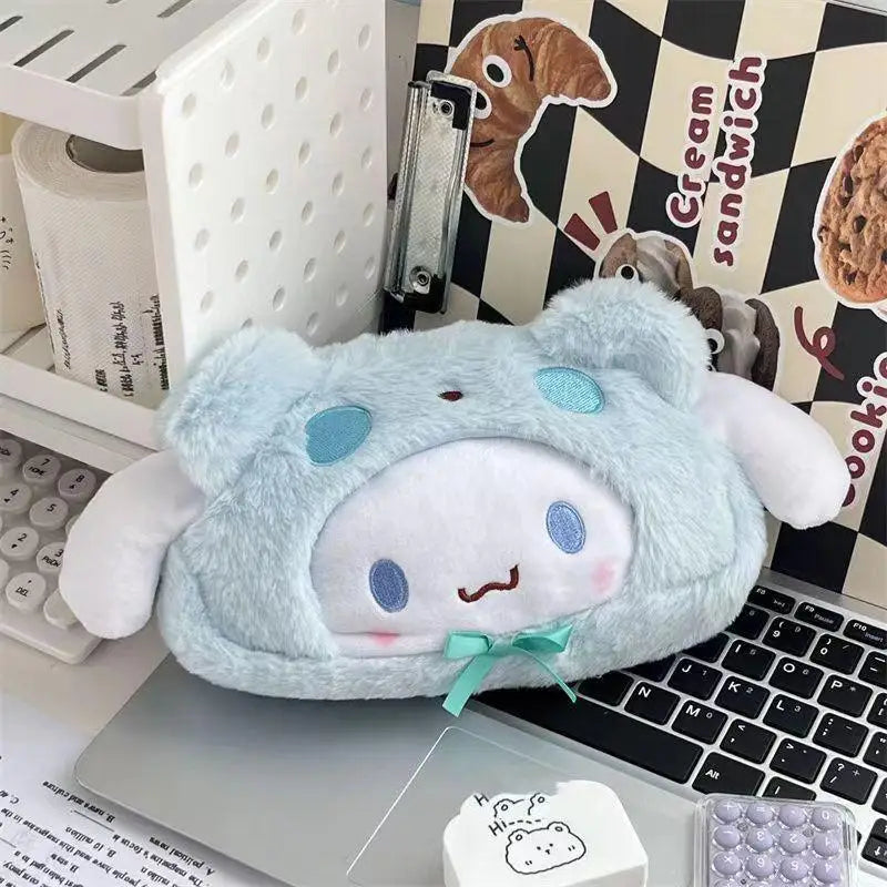 “Kawaii Plush Pencil Case - Cute Character-Themed Fluffy Pen Pouch, Soft Stuffed Stationery Organizer for School & Office, Adorable Storage for Pens, Pencils & Supplies”