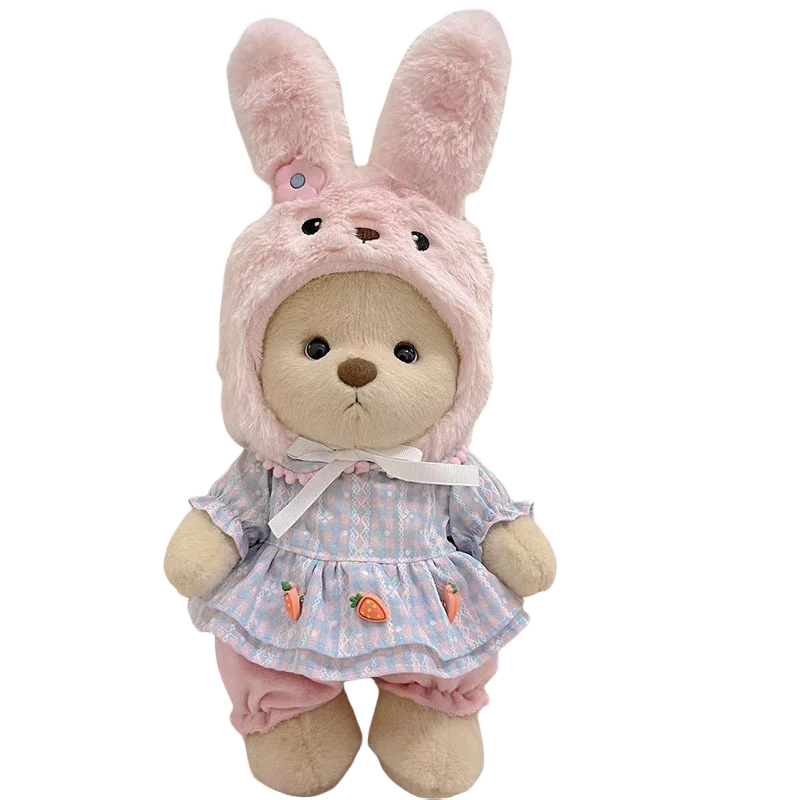 30cm Handmade Teddy Tale Bear Plush Toy Change Dress Baby Crawling Cloth Girl Hug Cuddly Plushie Doll for Girlfriend Gift