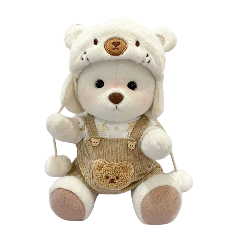 30cm Handmade Teddy Tale Bear Plush Toy Change Dress Baby Crawling Cloth Girl Hug Cuddly Plushie Doll for Girlfriend Gift