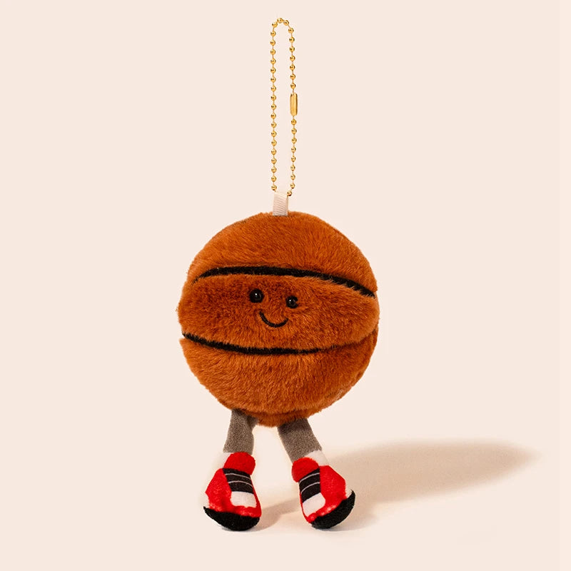 Cute and creative cartoon sports game ball pendant planet plush toy tennis doll fun claw machine