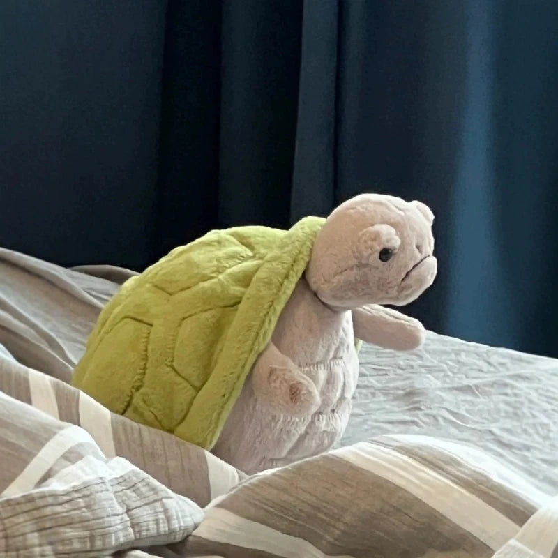 “28cm Turtle Plush Toy - Shelly the Soft Cuddly Stuffed Turtle, Healing Companion with ‘Patience Blooms’ Charm for Kids & Adults”
