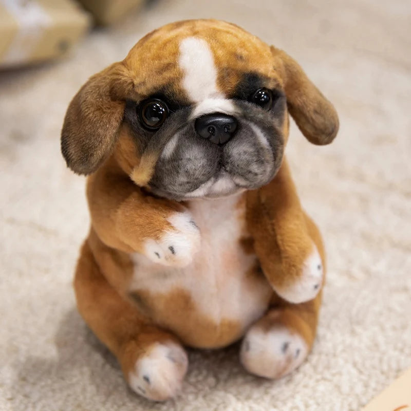 Hot Sale Realistic Sitting Poodle Pug Puppy Plush Toys Stuffed Doggy Cute Fluffy Plush Pet Room Decor Children Birthday Gift
