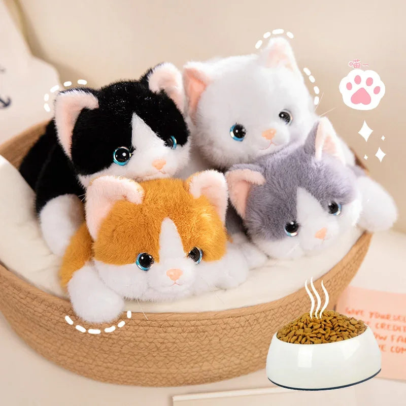Simulation Cat Plush Toys Soft Stuffed Kitten Model Fake Cats Realist Animals For Kids Girls Birthday Valentine's Day Gift