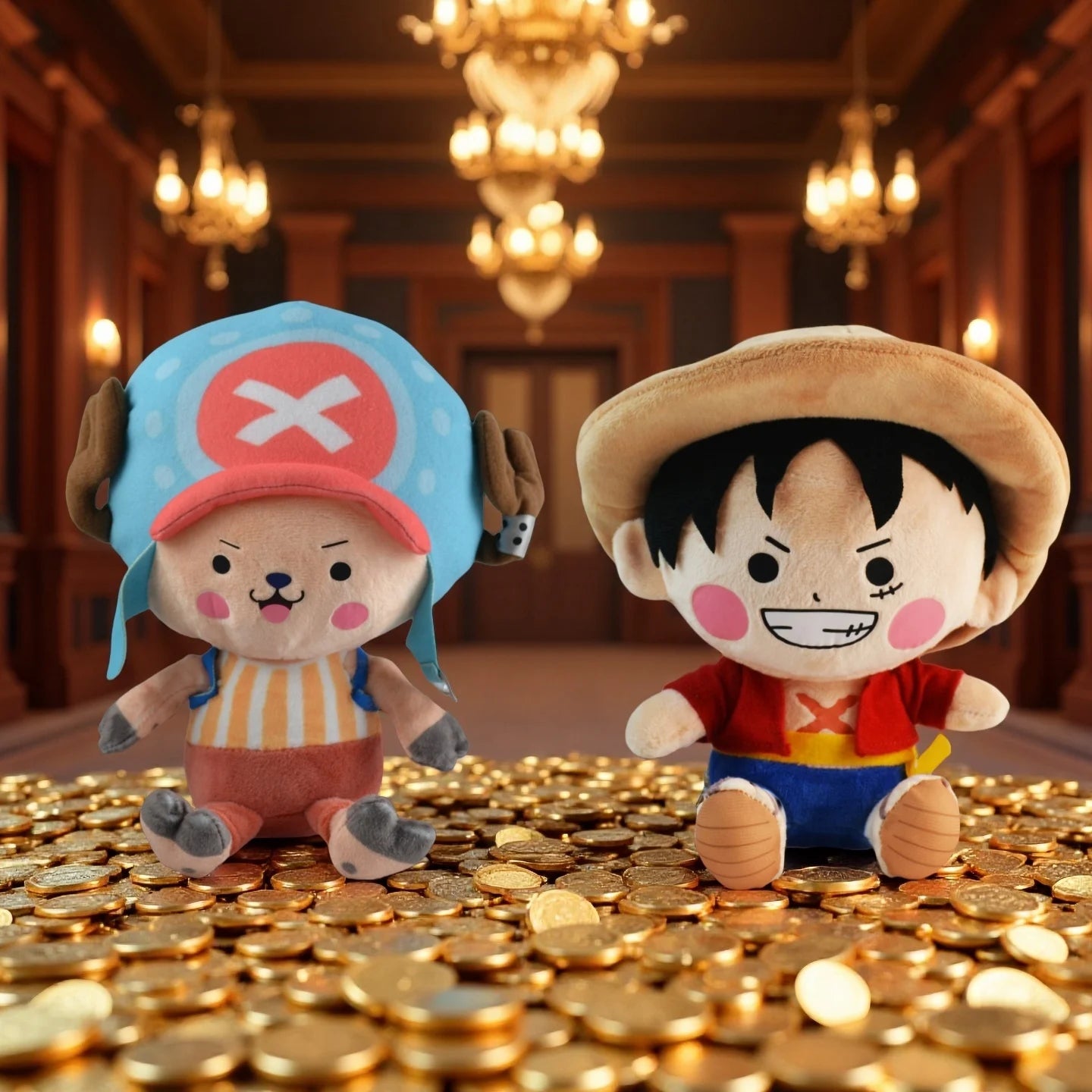 Genuine ONE PIECE Plush Toys Cartoon Character Luffy Chopper Solon Q Version Anime Cute Stuffed Dolls Birthday Present For Child