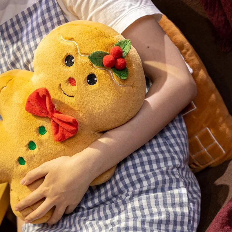 Kawaii Cartoon Christmas Series Plush Doll Pillow Snowman House Gingerbread Man Christmas Tree Plush Toy Home Holiday Decoration