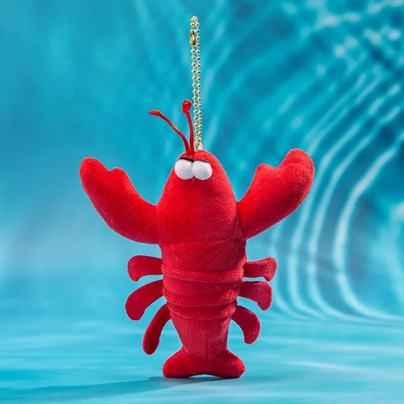 New Marine Animal Pendant Crab Lobster Devil Fish Octopus Sardine Oyster Fish Plush Doll Soft Stuffed Toys Key Ring Cartoon Gift