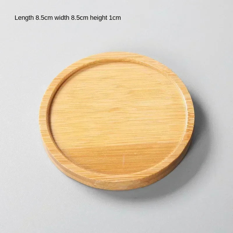 Natural Bamboo Plant Saucer and Mini Decorative Tray, Choice of Round, Oval, Heart, Square and Rectangle Styles