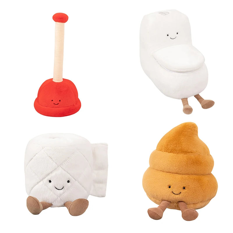 Adorably Anime Toilet Utensils Plush Toys Adorably Roll Paper Stuffed Dolls Unisex Bathroom Series Toys Kawaii Room Decor Gifts