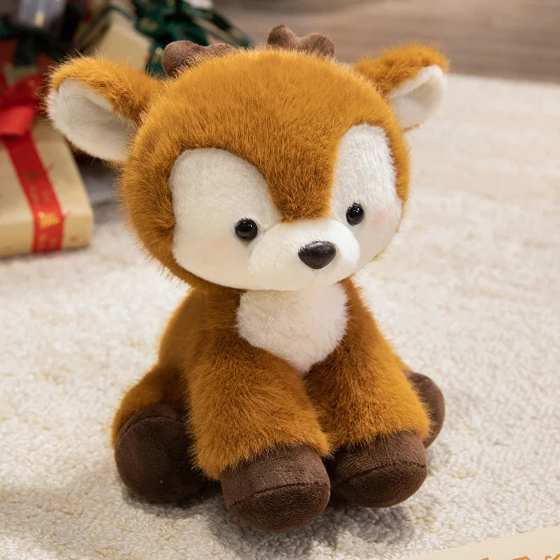 16/30cm Adorable Well-behaved Lie Prone Deer Plush Toys Lovely ‌Fallow Deer Stuffed Soft Desktop Pets Girls Boys Birthday Gifts