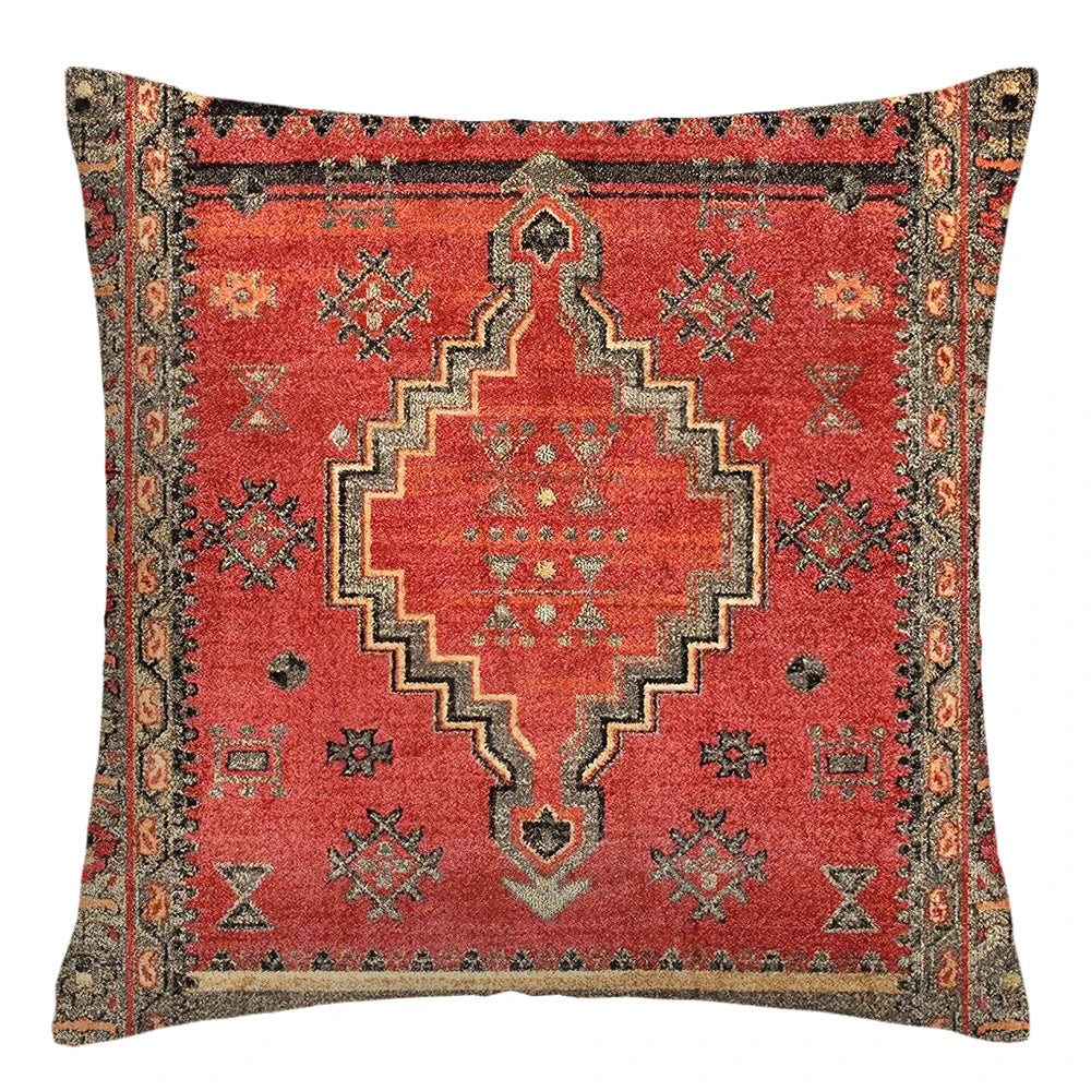 Moroccan Ethnic Patterned Decorative Throw Pillow Cover 2D Printed Polyester Cushion Case 40x40 45x45 50x50  for Sofa Home Decor