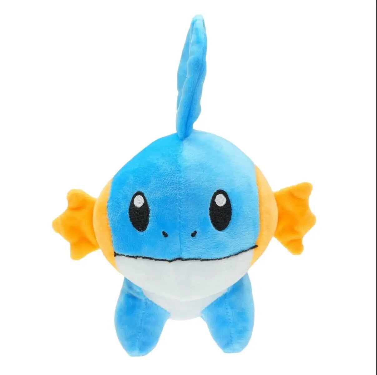 Pokemon Mudkip Plush Toy - 23cm Cute Water Type Pokemon Stuffed Animal with Healing Quotes, Soft Kawaii Plushie for Kids & Fans