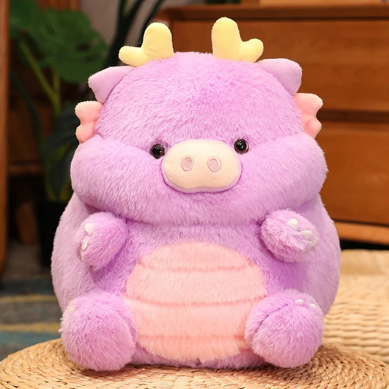 30cm/11.81in Kawaii Funny Pig & Dragon Plush Toy, Stuffed Soft Animal Piggy DollThrow Pillow Cushion, Funny Birthday Xmas Gift F