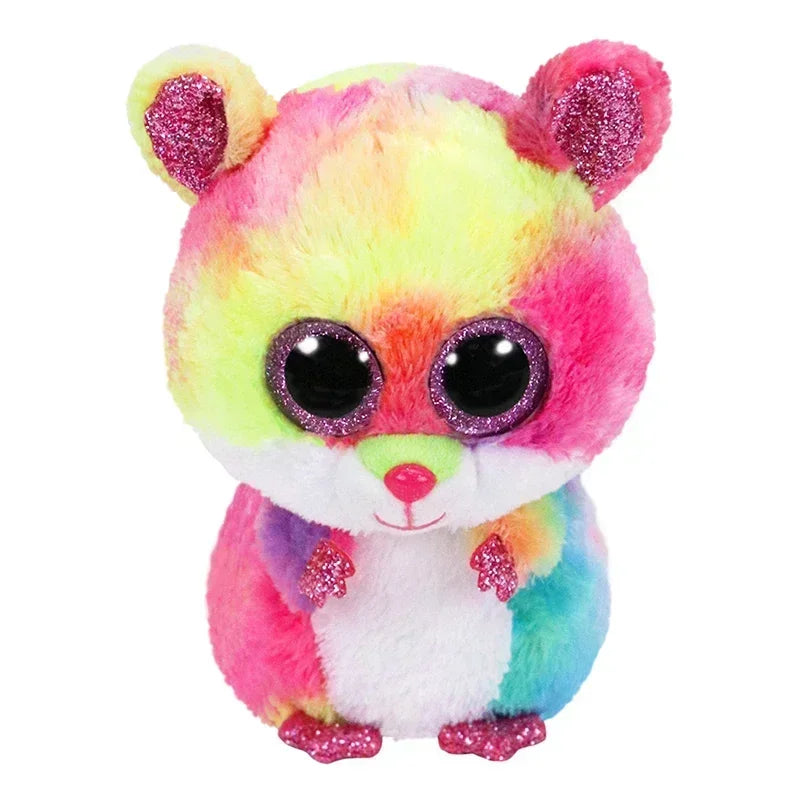 15cm Ty Big Eye Beanie Animals Plush Slick Fox Ferdinand Locky Axolotl  Dexter Icy Seal Heather Cat Children Toy Holiday Gift