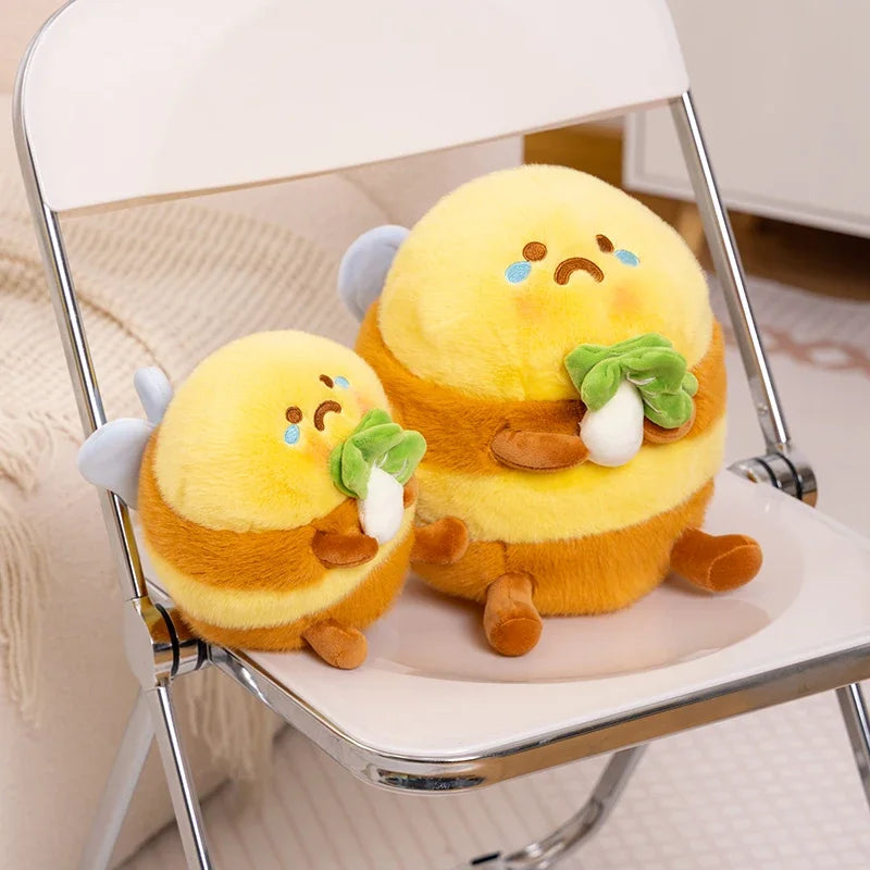 Cartoon Cai Bee Plush Toys Pendant Stuffed Tu Bee Plush Toys Super Soft Vegetable Cabbage Doll Sleep Pillow Birthday Gifts