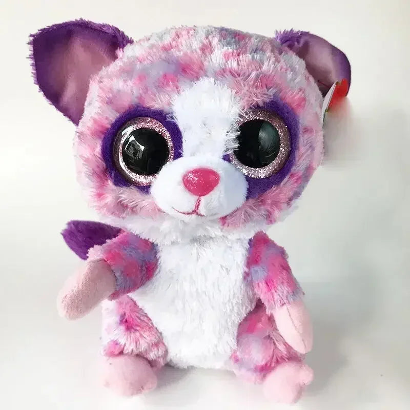 15cm Ty Big Eye Beanie Animals Plush Slick Fox Ferdinand Locky Axolotl  Dexter Icy Seal Heather Cat Children Toy Holiday Gift