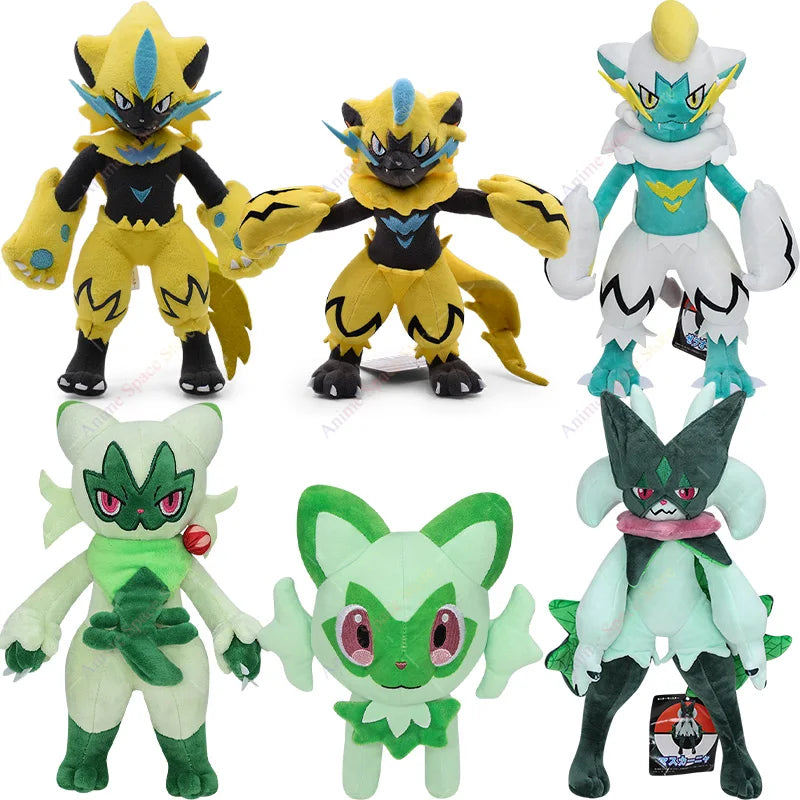 Hot Sale Pokemon Plush Shiny Zeraora Toys Anime Garchomp Articuno Meowscarada Sprigatito Lucario Stuffed Animal Peluche Dolls