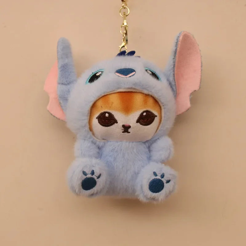Stitch Plush Keychain Toy Mofusand Plushie Shark Cat Doll Plushies Cute Stuffed Bag Pendant Girls Birthday Xmas Gifts