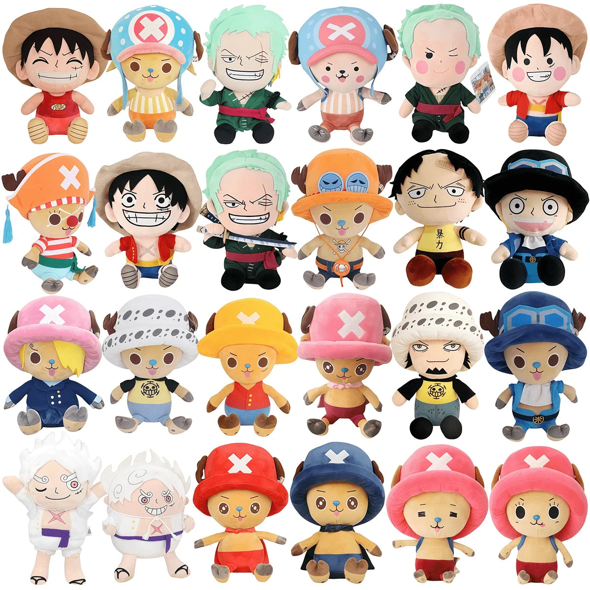 14-30cm/5.5-11.8in Genuine ONE PIECE Stuffed Plush Toy Kawaii Plush Keychain Toy Tony Chopper Soft Stuffed Plush Doll Keychain