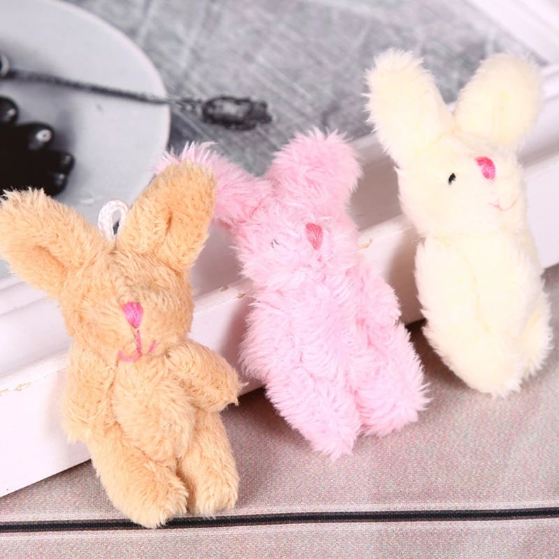 5Pcs/1Pc 6cm Mini Soft Plush Bunny Joint Rabbit for Doll Decoration for House Plush Mini Toy Stuffed Bunny for Doll Bunny Figure