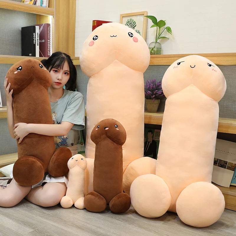 Long Lifelike Penis Plush Toy Stuffed Dick Trick Doll Real-life Penis Expressions Pillow Sexy Toy Lovers Tricky Birthday Gift