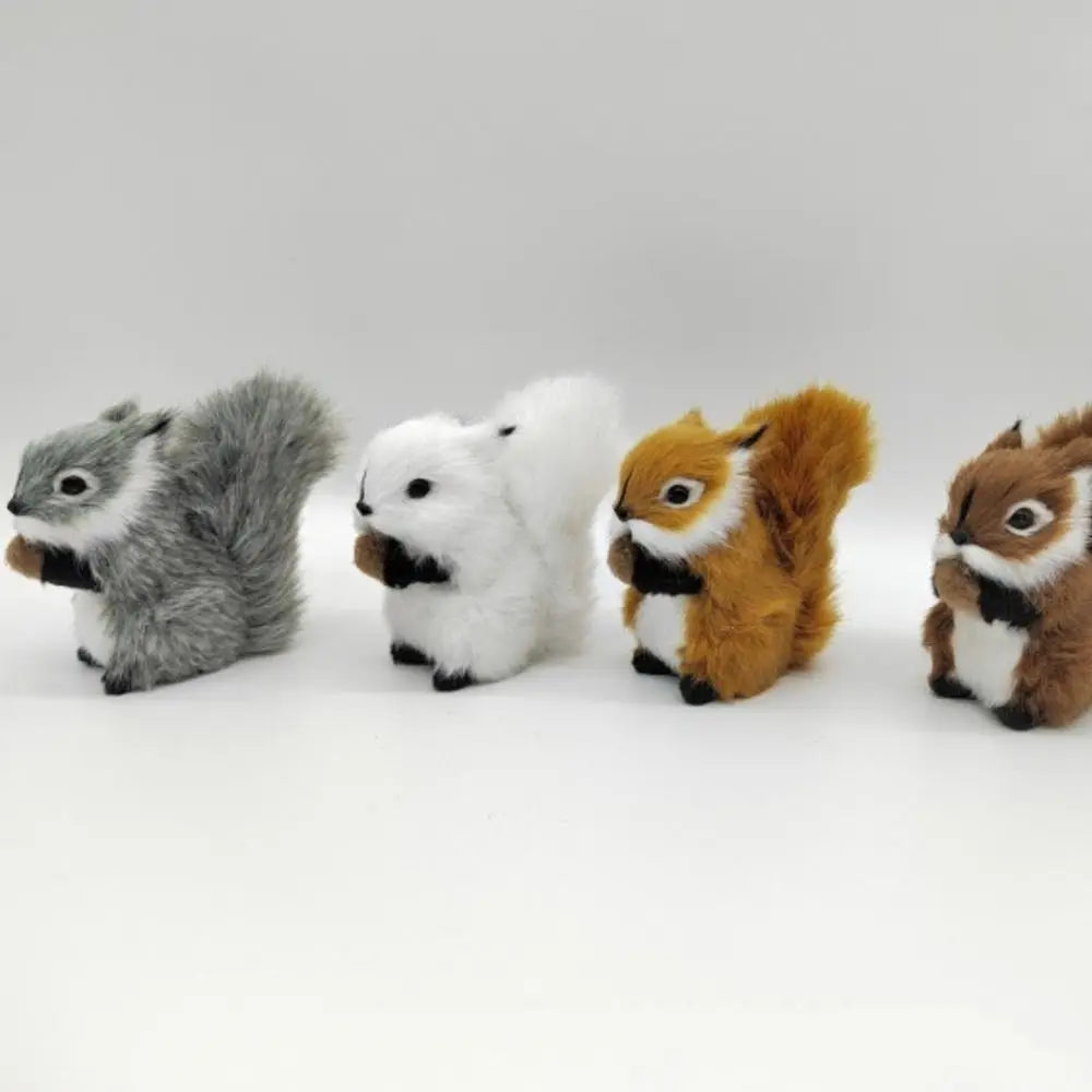 Big Tail Squirrel Plush Toy PP Cotton Soft Plush Squirrel Doll White Belly Collection Squirrel Stuffed Plushie Doll