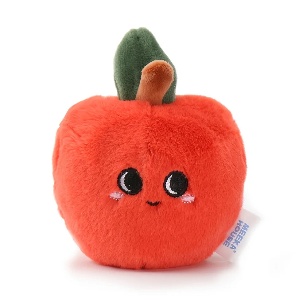 10cm Baby Sensory Cognition Plush Toy Simulation Red Apple Cute Expression Orchard Fruit Series Home Ornament Creative Fruit Toy