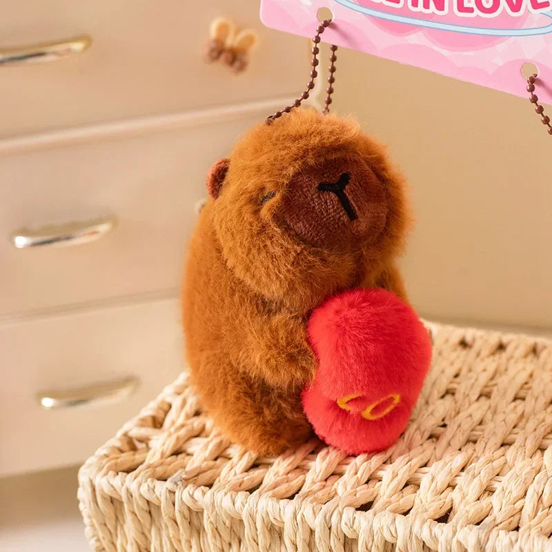 Kawaii Animal Capybara Hold Heart Plush Toys Lovely Couple Capybara Stuffed Animal Funny Doll Perfect Birthday Gift For Lovers