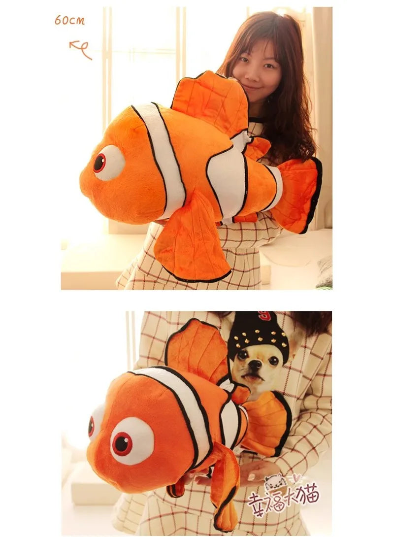 “Clownfish Plush Toy - 25cm/40cm/60cm Soft Stuffed Animal, Ocean-Inspired Fish with Healing Charm for Kids & Sea Lovers”