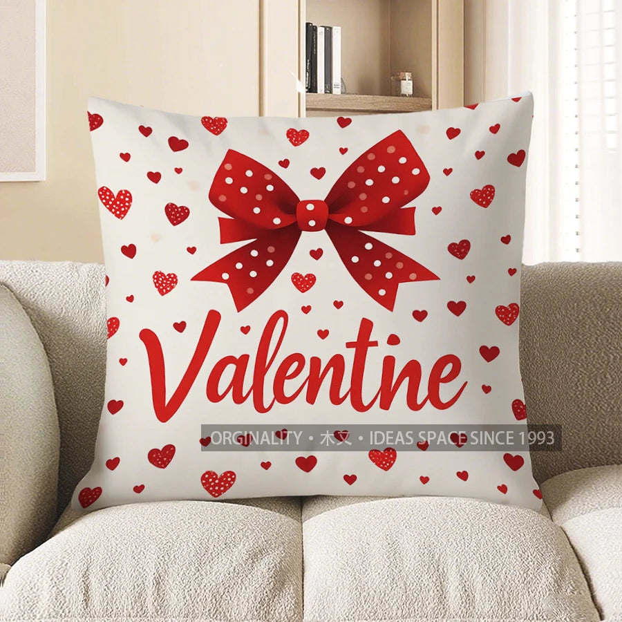 Sweetheart Bows Printed Pillow Cover