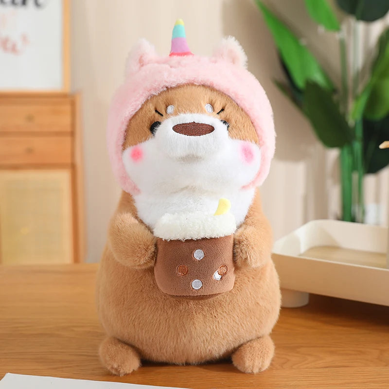 Kawaii Otter Plush Toy Lovely Otter Turn to Dinosaur Rabbit Unicorn Stuffed Doll Soft Cartoon Animal Pillow Birthday Gift