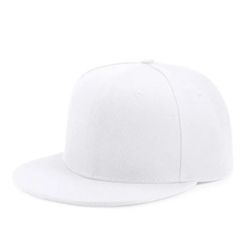 Classic Solid Color Flat Brim Snapback Hat – Adjustable Hip-Hop Baseball Cap for Men & Women