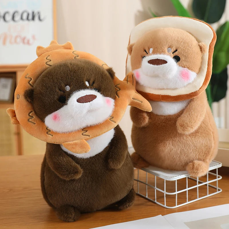 Kawaii Otter Plush Toy Lovely Otter Turn to Dinosaur Rabbit Unicorn Stuffed Doll Soft Cartoon Animal Pillow Birthday Gift