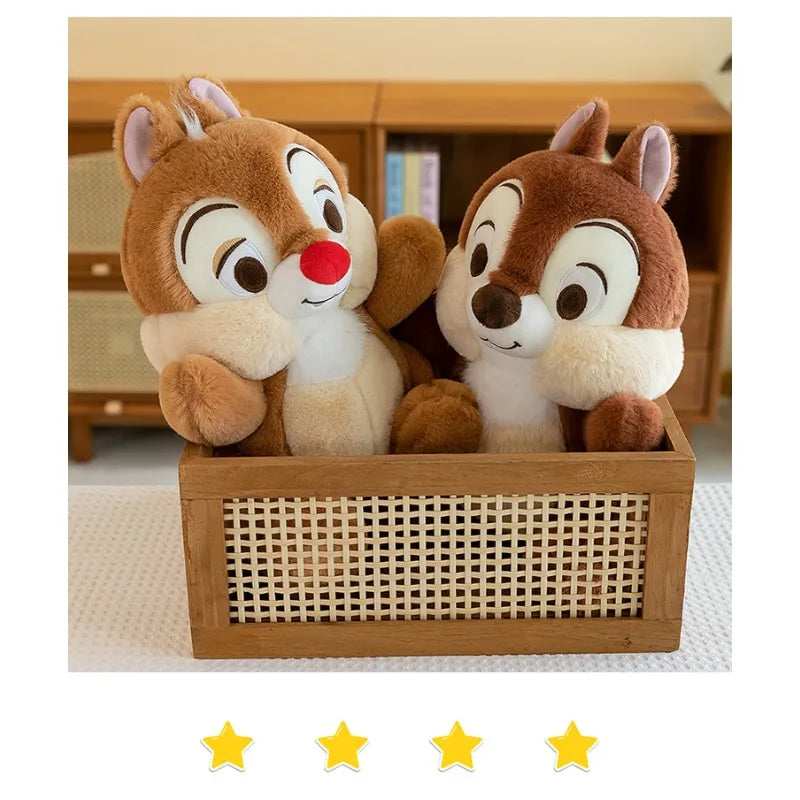 Disney Kawaii Chip 'n' Dale Squirrel Anime Plush Toys 25cm Decorations Stuffed Plush Dolls Lovely Birthday Gift for Friends
