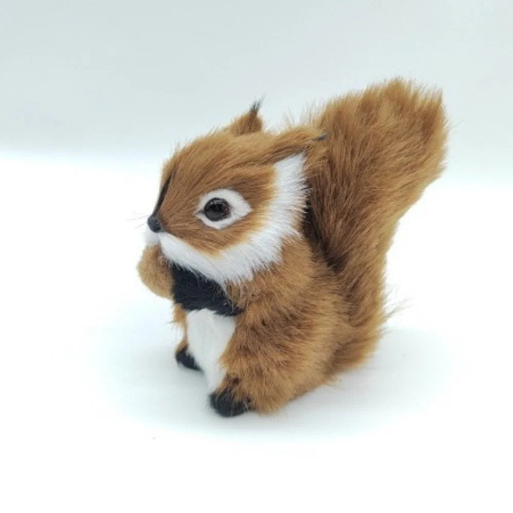 Big Tail Squirrel Plush Toy PP Cotton Soft Plush Squirrel Doll White Belly Collection Squirrel Stuffed Plushie Doll