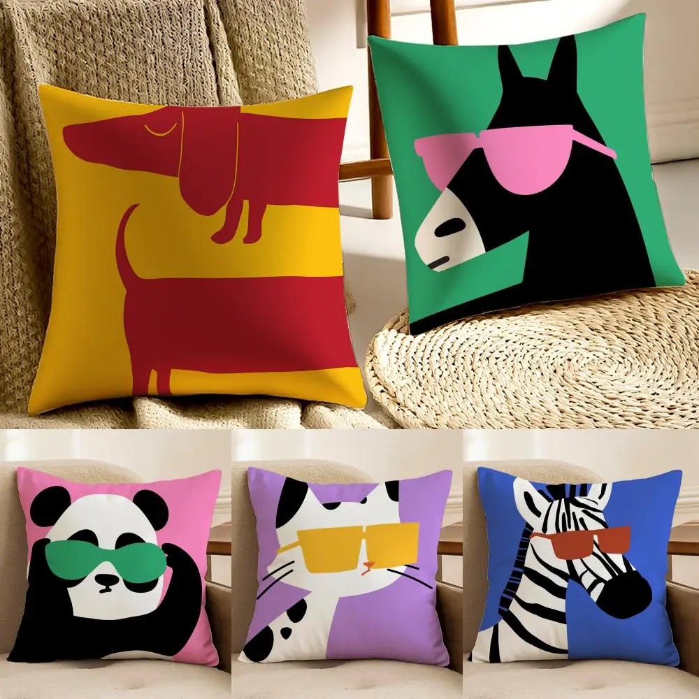 Cartoon Animals Cushion Cover Pillowcase Anti-dustmite living Room Sofa Decor Cushion Room