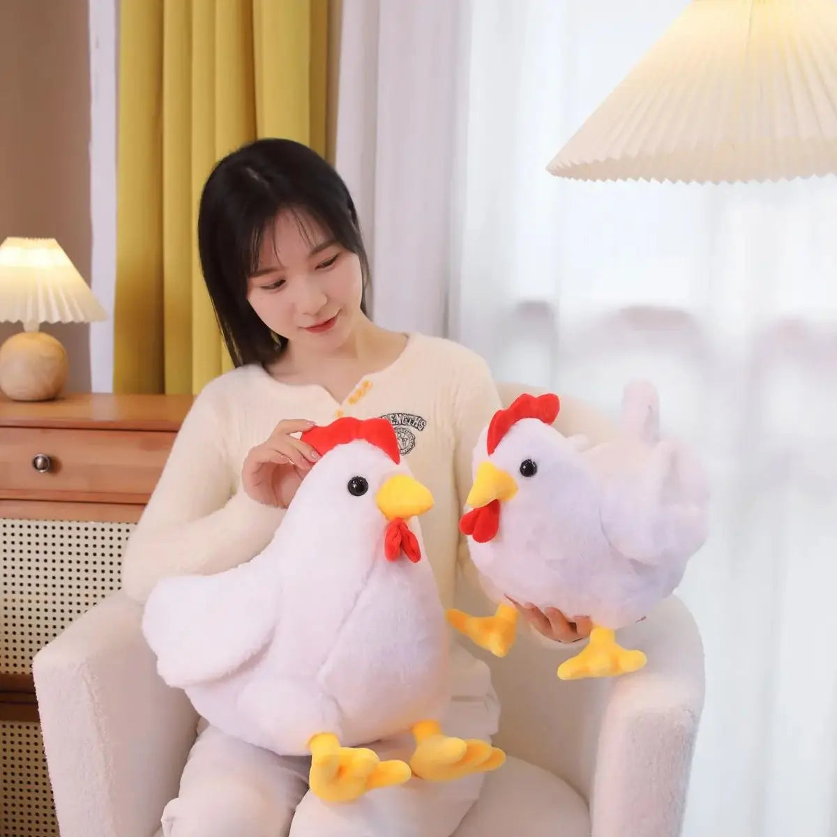 30/40CM Cute Big Rooster Stuffed Plush Toy Children's Sleeping Doll Children's Christmas Gift Pet Decoration