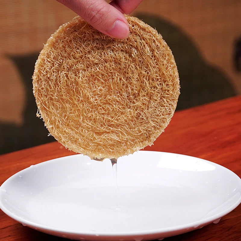 Natural Loofah Fiber Tea Mat, Round Cup and Teapot Pad in Single or Double Layer Styles for Calm Tea Tables