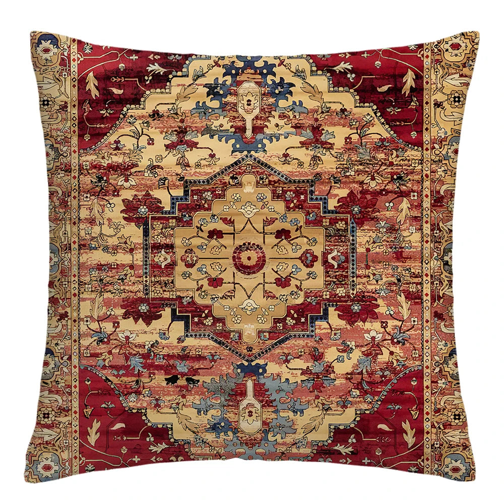 Moroccan Ethnic Patterned Decorative Throw Pillow Cover 2D Printed Polyester Cushion Case 40x40 45x45 50x50  for Sofa Home Decor