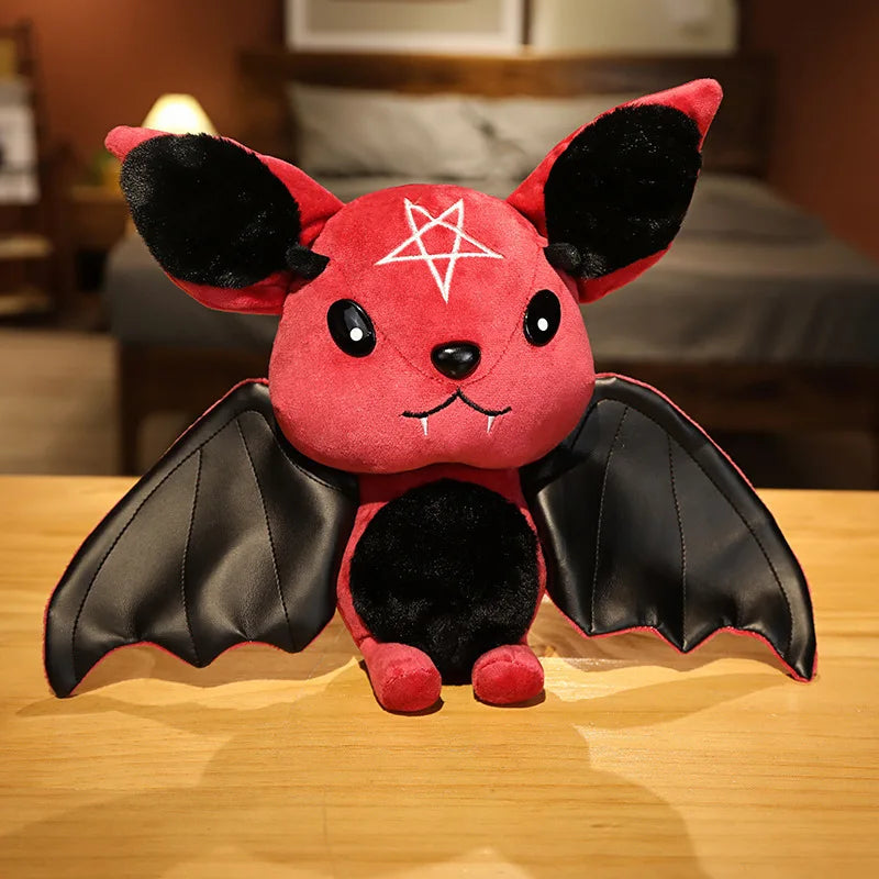 Dark Series Vampire Bat Plush Toy Gothic Style Pentacle Moon Bat Stuffed Doll Plush Toy Room Decoration Girl Boy Halloween Gift