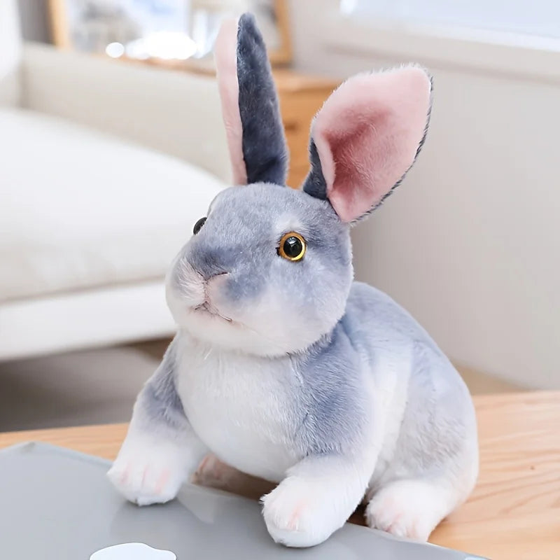 Realistic Lifelike Multi-Color Rabbit Plush Toy, Stuffed Bunny for Kids, Birthday Christmas Gift & Home Decor