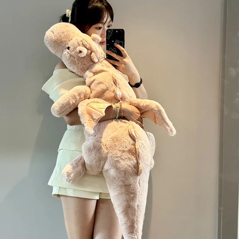 150cm Giant White Dragon Plush Toy with Unicorn Horn Flying Pterosaur Dinosaur Pillow Dinosaur Kawaii Holiday Gift Anime Pillow