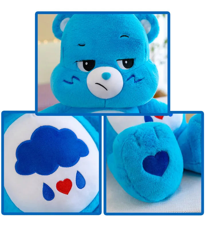 30cm Kawaii Care Bears Plush Toy - Rainbow Cheer Bear, Grumpy Cloud Bear, Purple Share Bear - Cute Anime Stuffed Animal with Healing Quotes for Bedroom Decor, Gifts