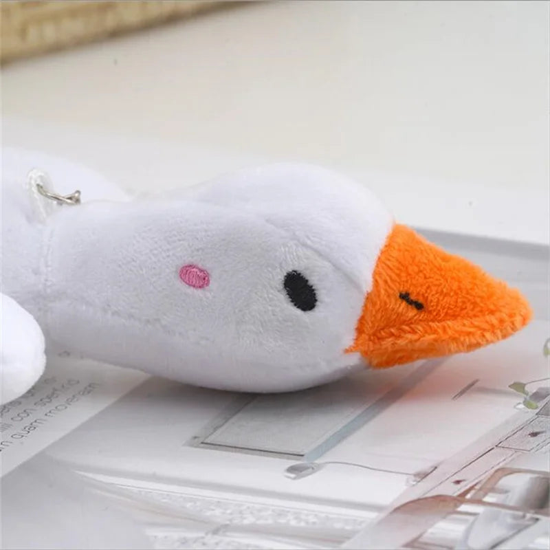 15cm Big Goose Plush Toy Cute Pendant  Stuffed Animal Bag Doll Keychain For Girls Christmas Gift Wedding Party Decor 3 Color