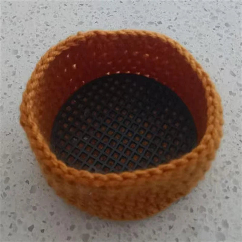 Crochet Rose Flower Drink Coasters for Coffee Tables Handmade Style Floral Kitchen Decor