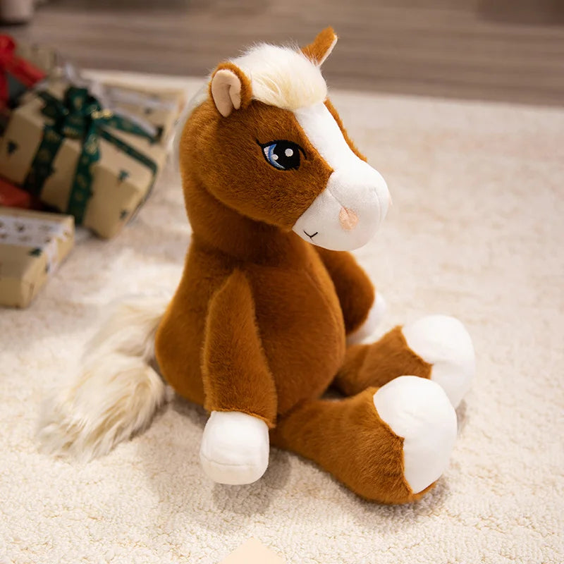 22cm Cute Big Eyes Horse Plush Dolls Soft Catton Stuffed Animal High Quality Plush Toys Classic Birthday Gift For Childrens