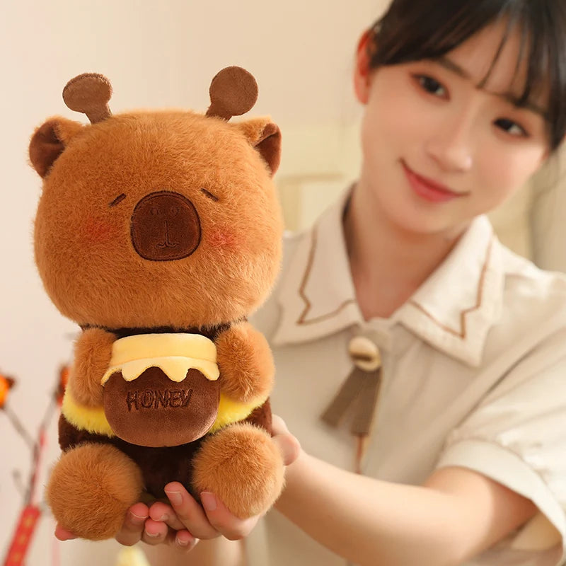 25CM Cute Sitting Capybara Plush Toys Small Capybara Cosplay Policeman Stuffed Doll Wear Uniforms Cartoon Animal Toys