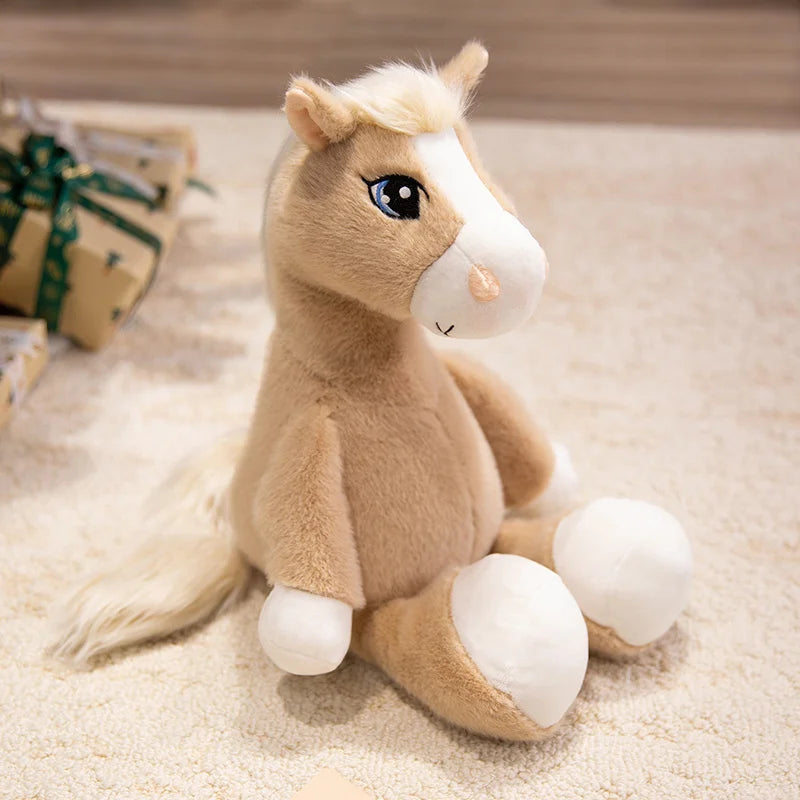 22cm Cute Big Eyes Horse Plush Dolls Soft Catton Stuffed Animal High Quality Plush Toys Classic Birthday Gift For Childrens
